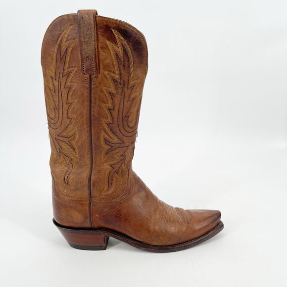 Lucchese Savannah N4540 Women’s 6.5 Tan Leather Snip Toe Cowgirl Western Boots - Picture 2 of 11